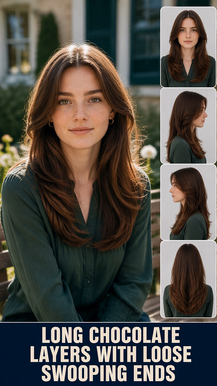 Long Chocolate Layers With Loose Swooping Ends