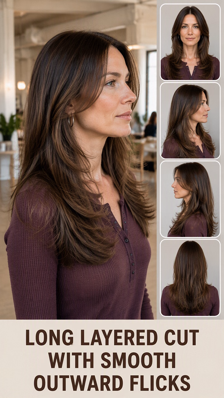 Long Layered Cut With Smooth Outward Flicks