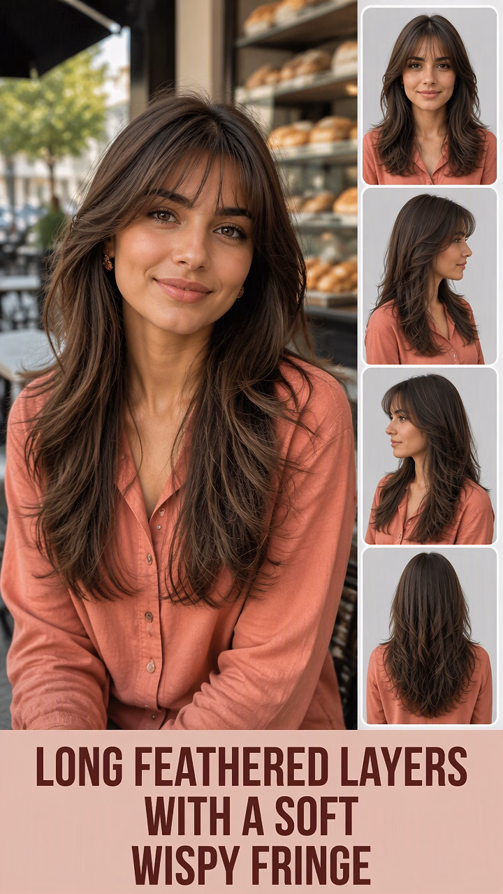 Long Feathered Layers With A Soft Wispy Fringe