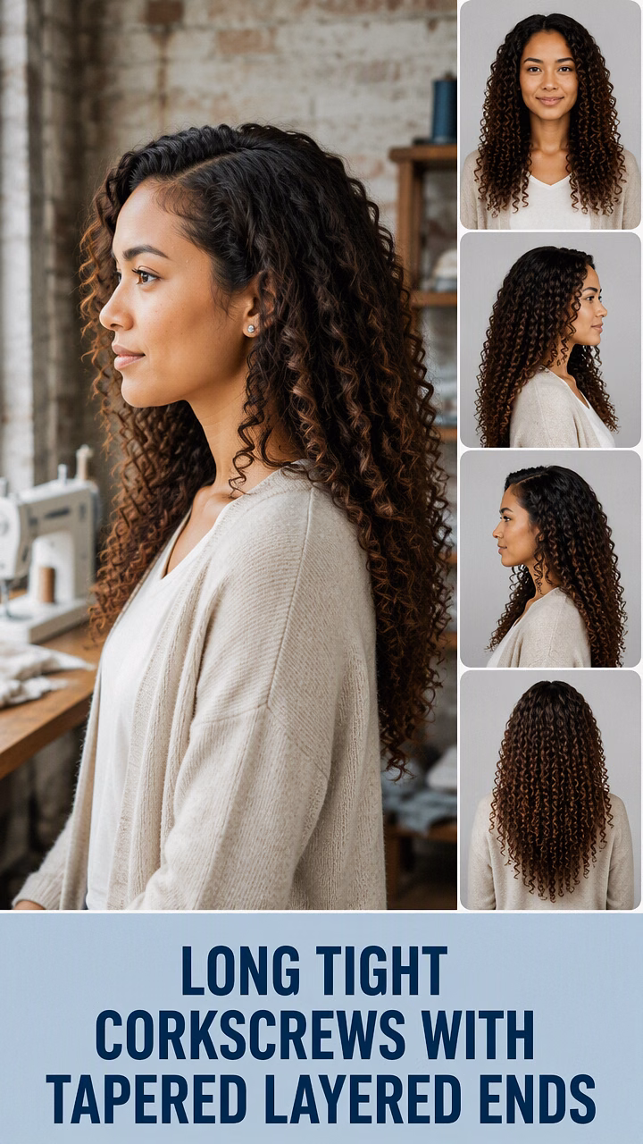Long Tight Corkscrews With Tapered Layered Ends