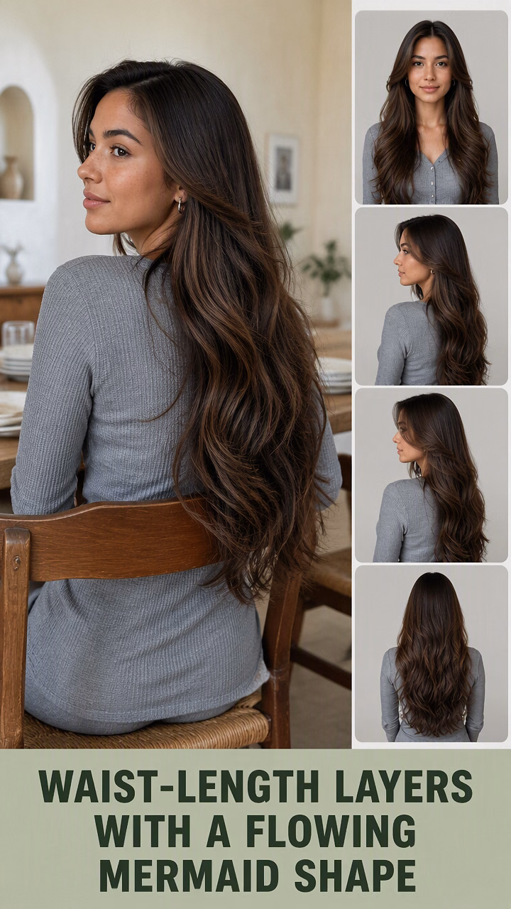 Waist-Length Layers With A Flowing Mermaid Shape