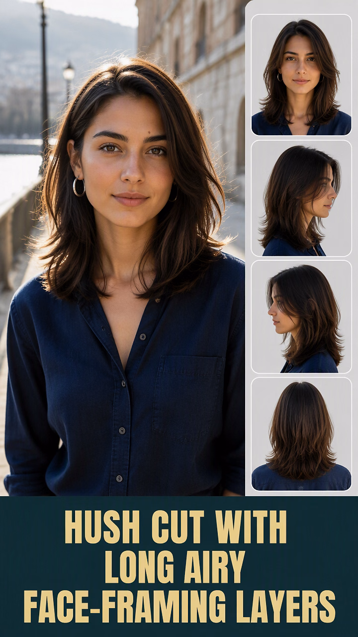 Hush Cut With Long Airy Face-Framing Layers