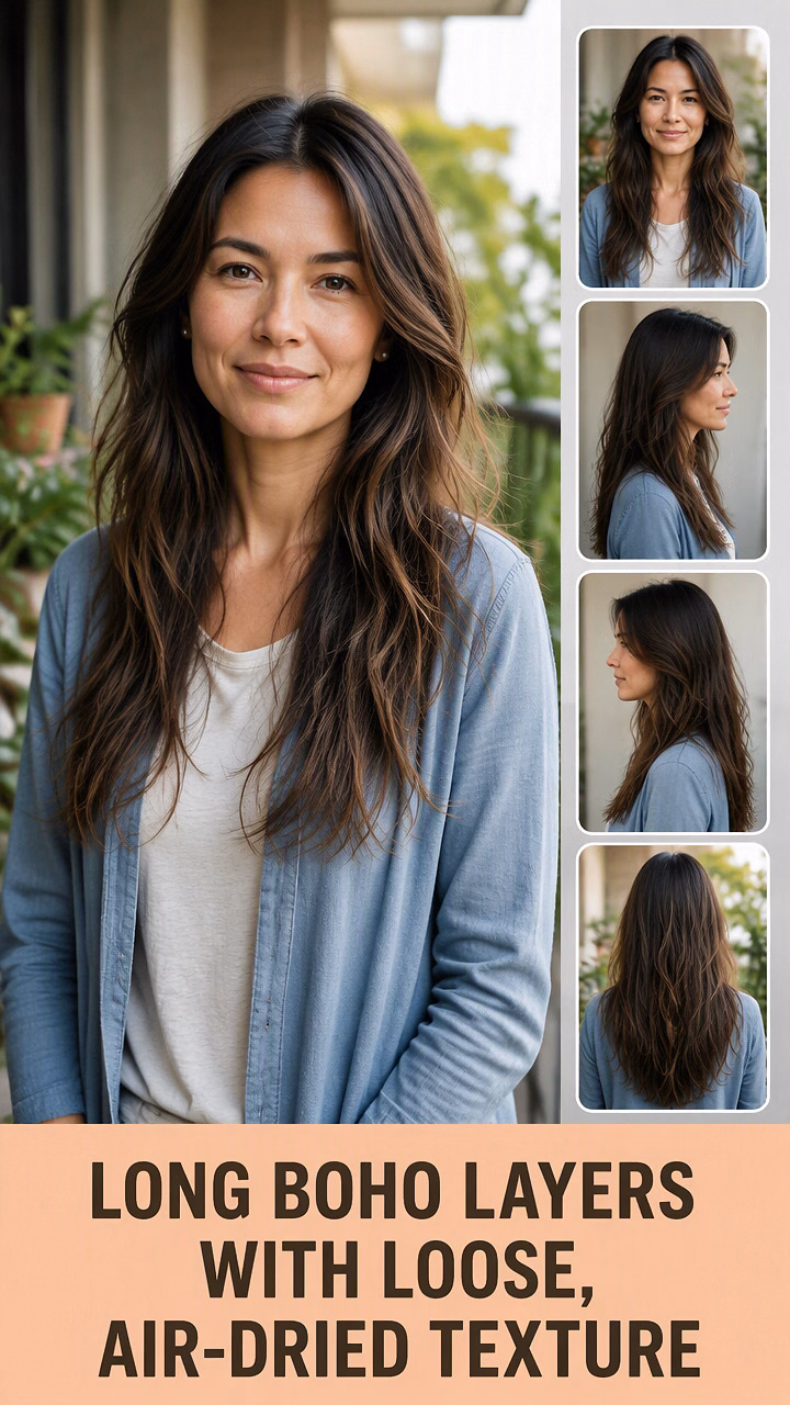 Long Boho Layers With Loose, Air-Dried Texture