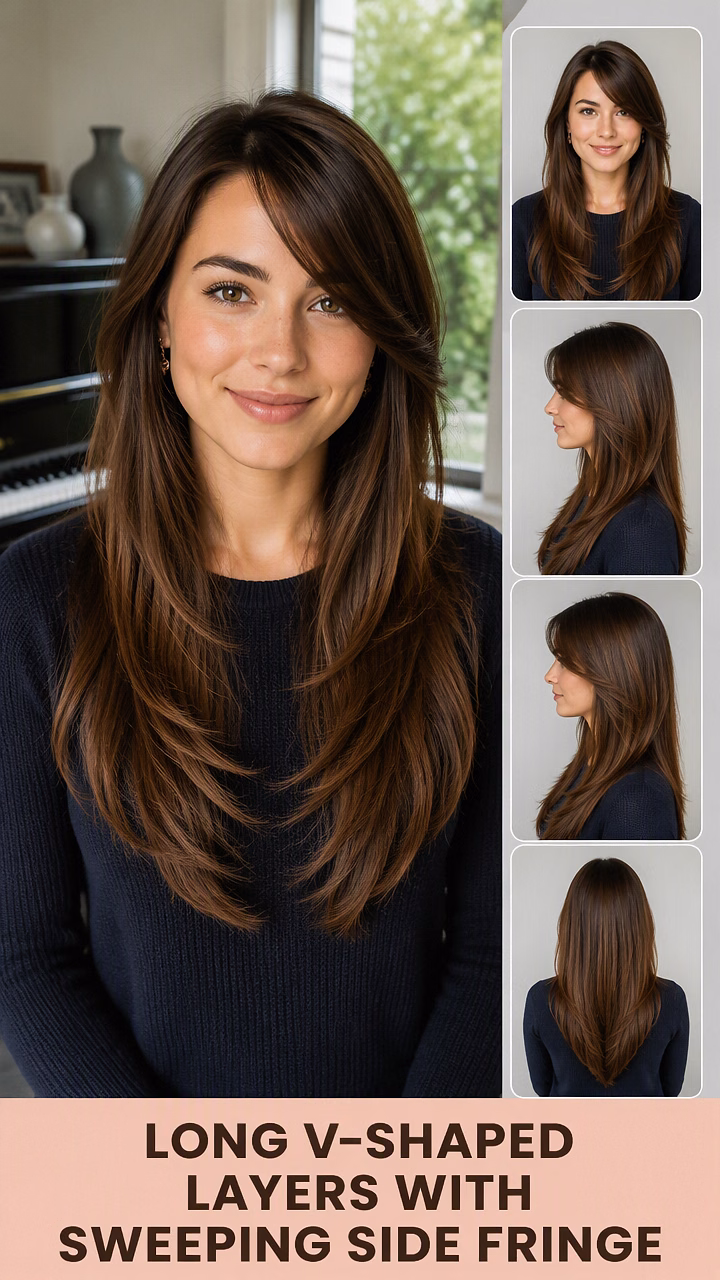 Long V-Shaped Layers With Sweeping Side Fringe