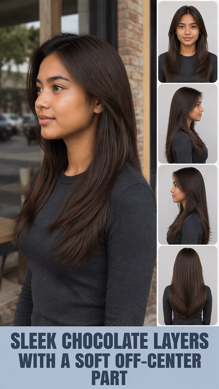 Sleek Chocolate Layers With a Soft Off-Center Part