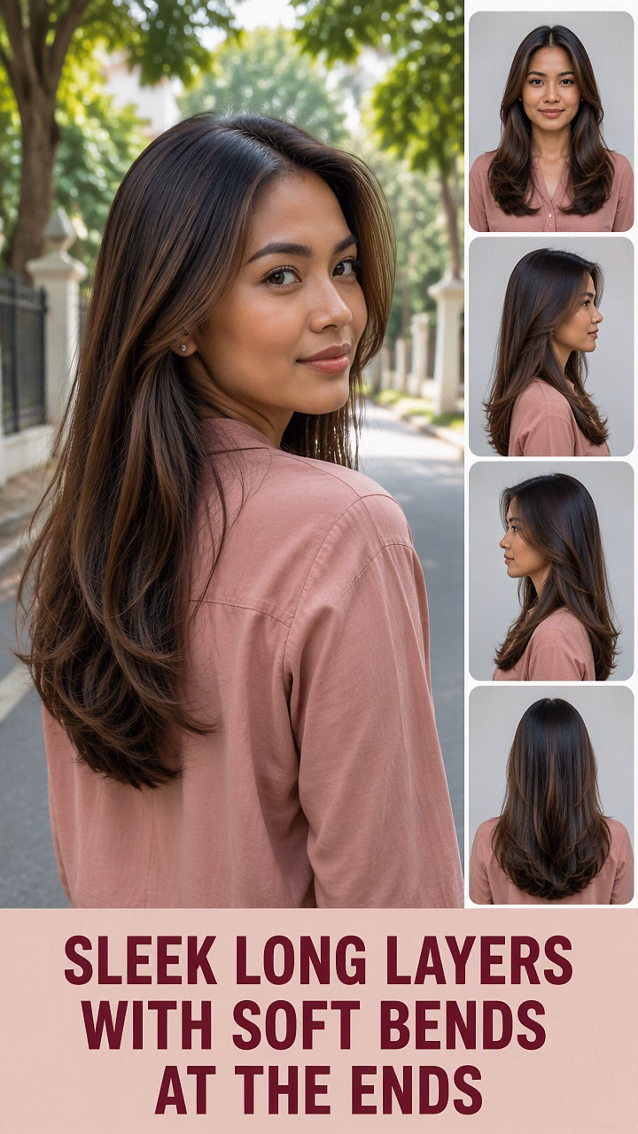 Sleek Long Layers With Soft Bends At The Ends