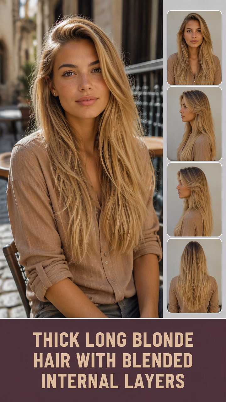 Thick Long Blonde Hair With Blended Internal Layers