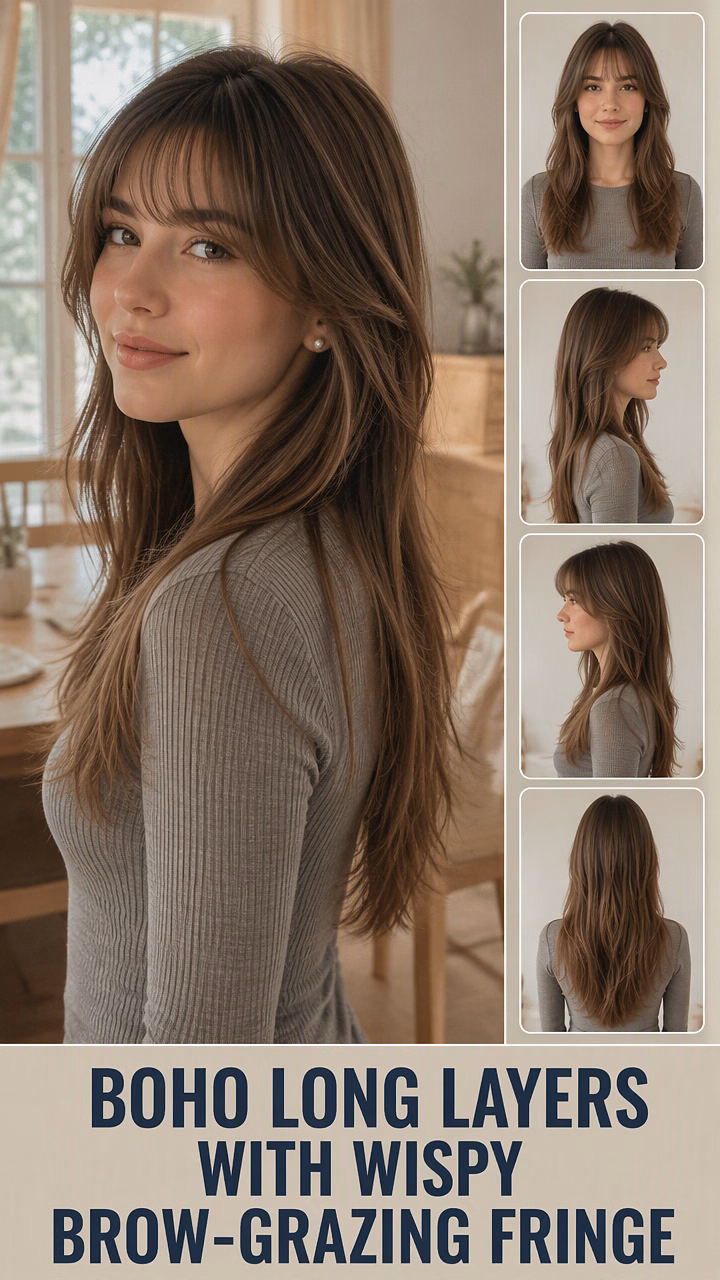 Boho Long Layers With Wispy Brow-Grazing Fringe