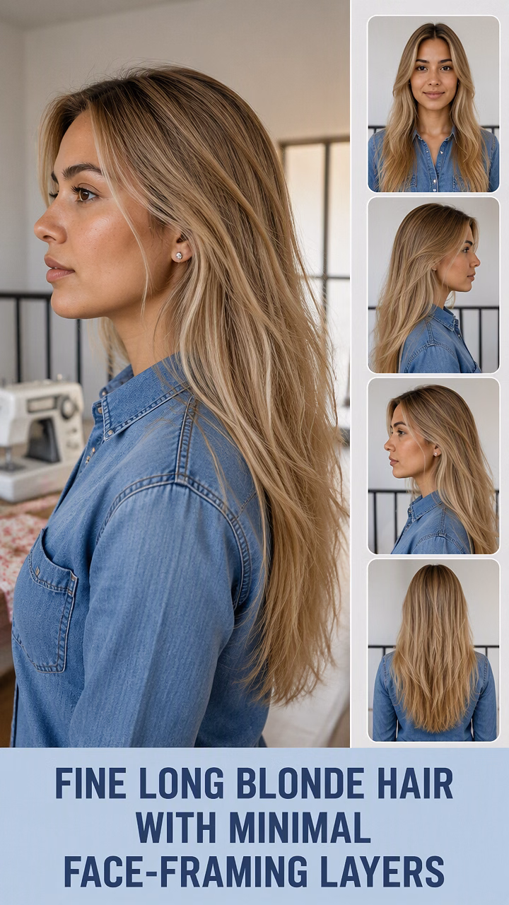 Fine Long Blonde Hair With Minimal Face-Framing Layers