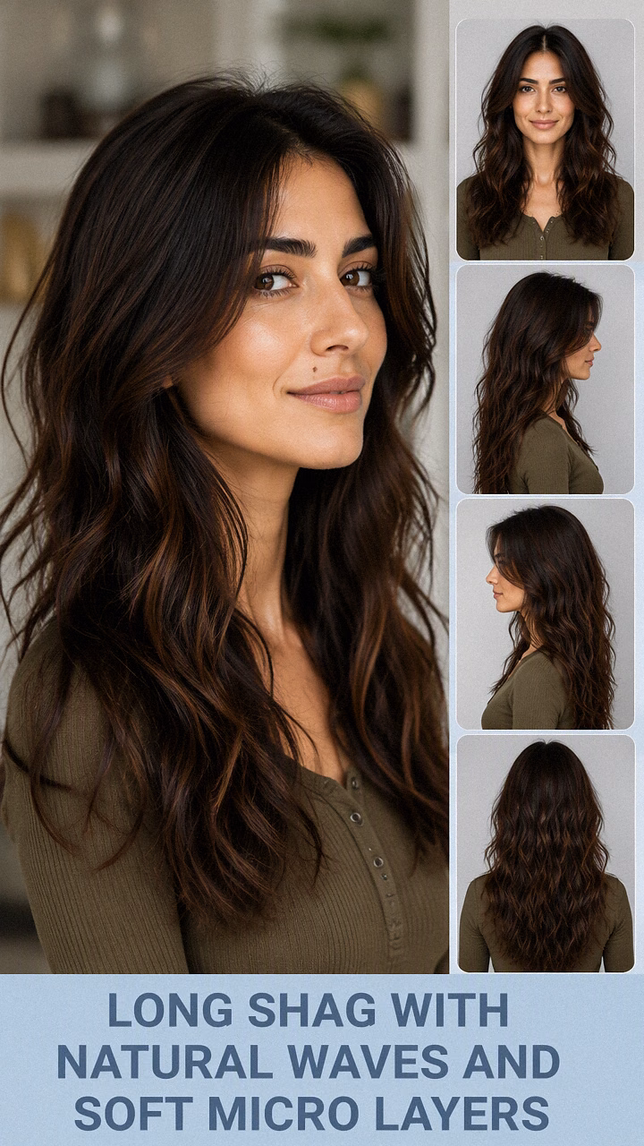 Long Shag With Natural Waves And Soft Micro Layers