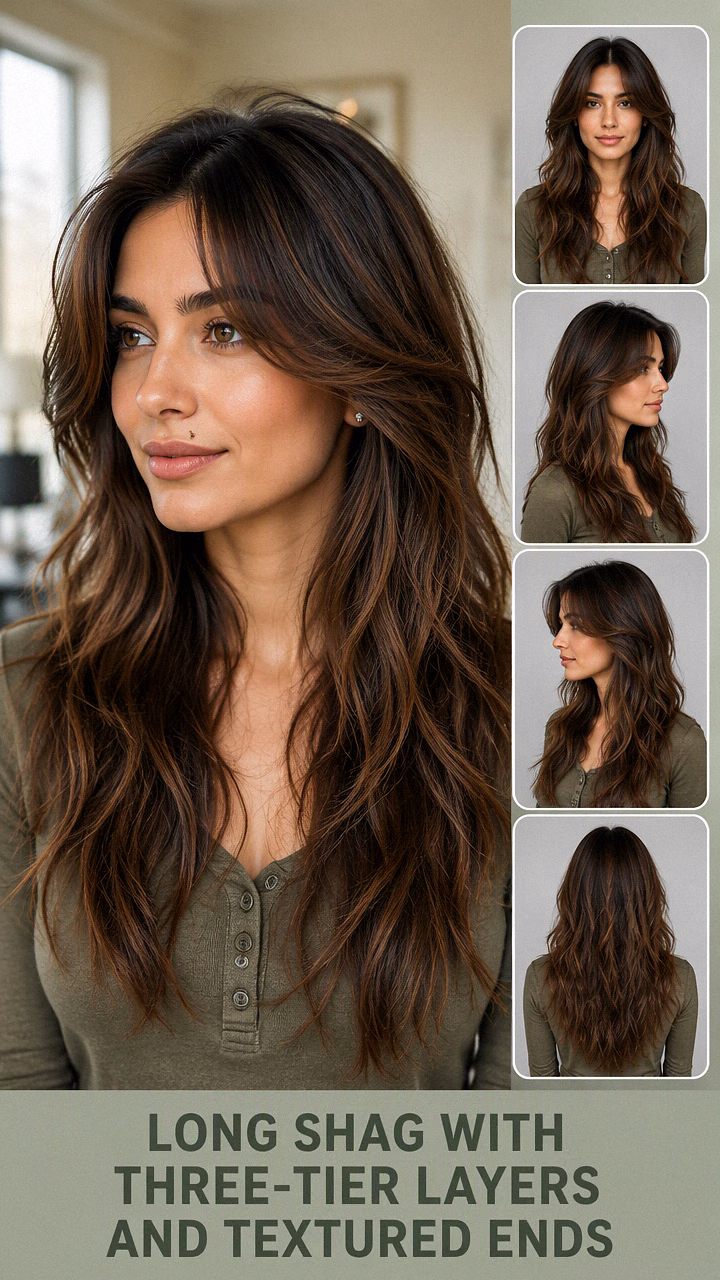 Long Shag With Three-Tier Layers And Textured Ends