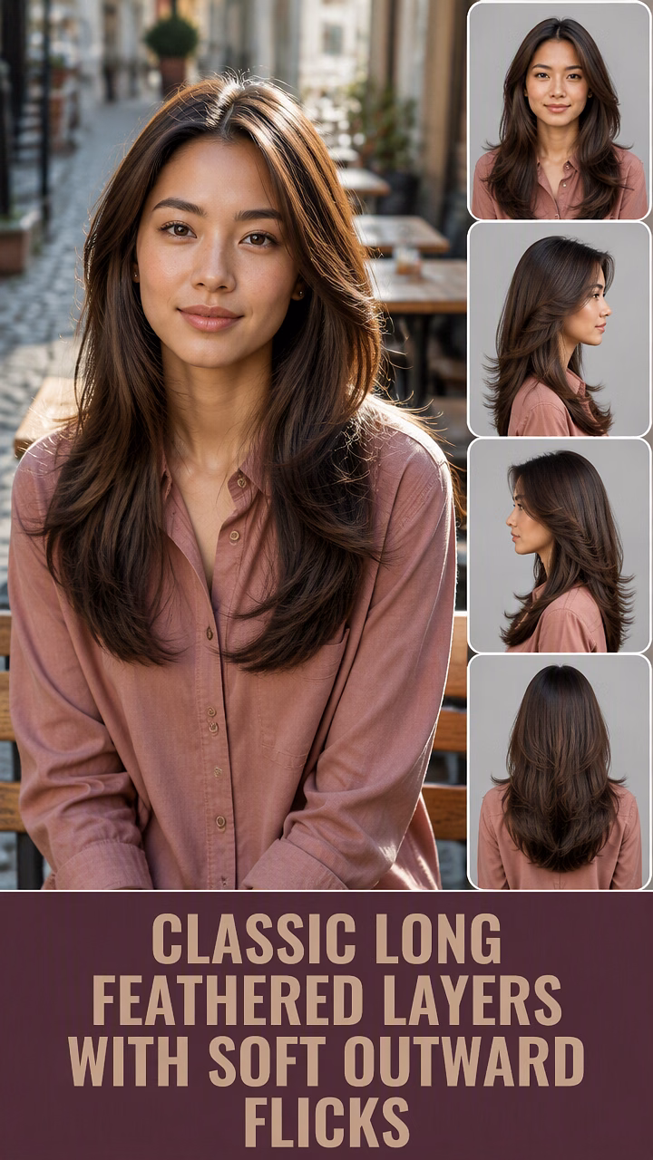 22 Long Feathered Hairstyles Layered Hair Ideas for Soft, Flattering Movement