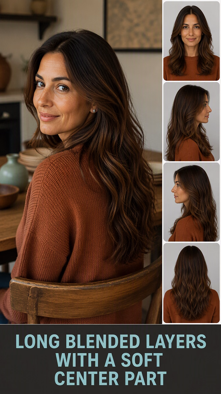 Long Blended Layers With A Soft Center Part