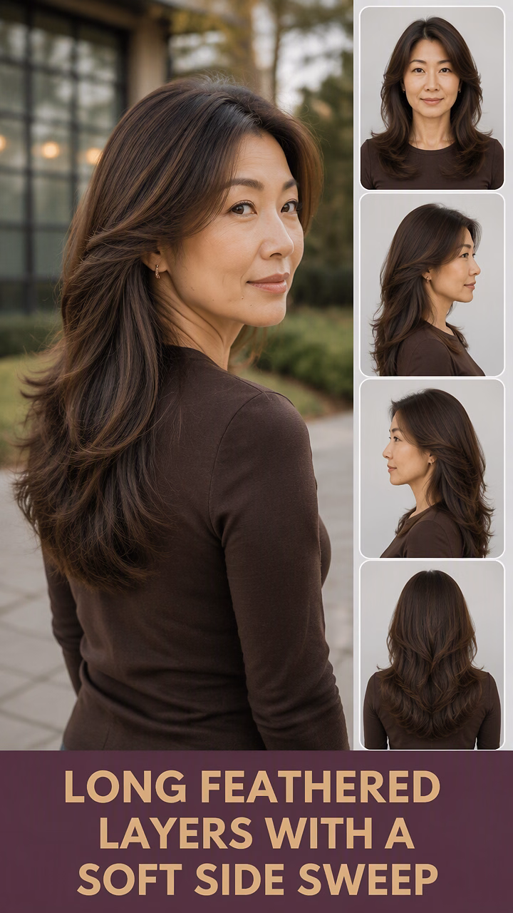 Long Feathered Layers With A Soft Side Sweep