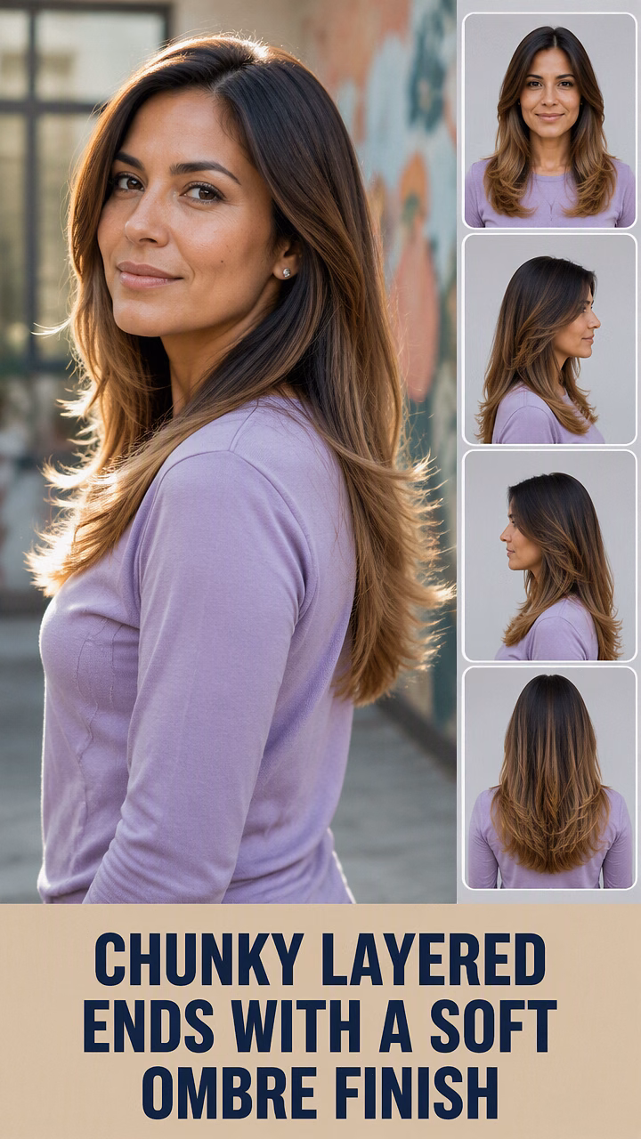 Chunky Layered Ends With A Soft Ombre Finish