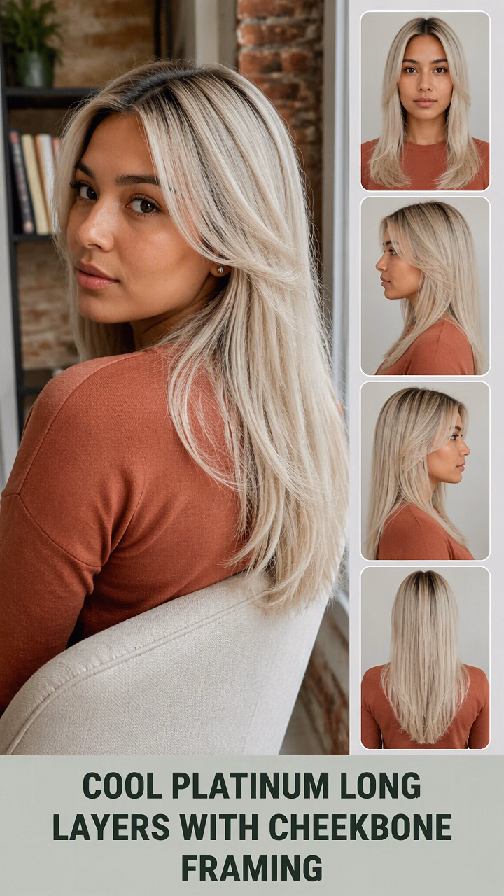 Cool Platinum Long Layers With Cheekbone Framing