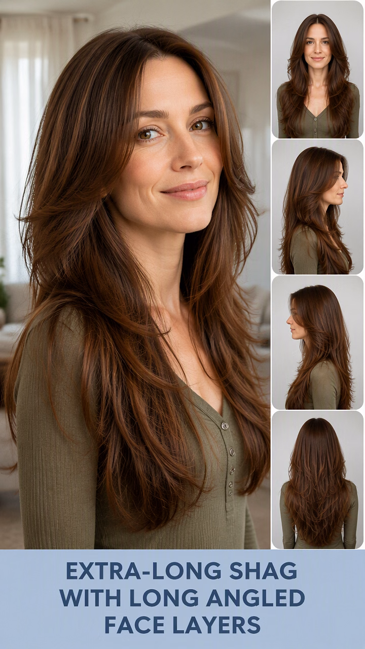 Extra-Long Shag With Long Angled Face Layers