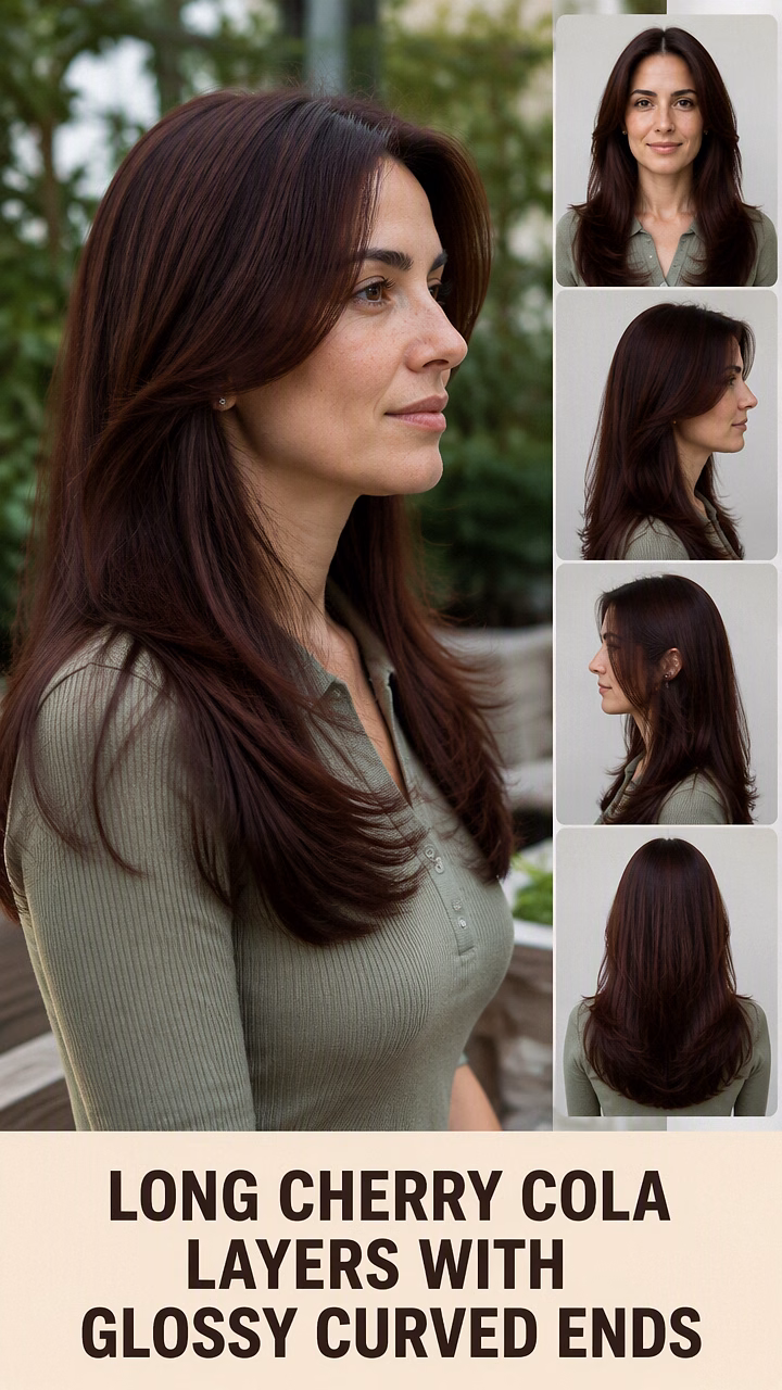Long Cherry Cola Layers With Glossy Curved Ends