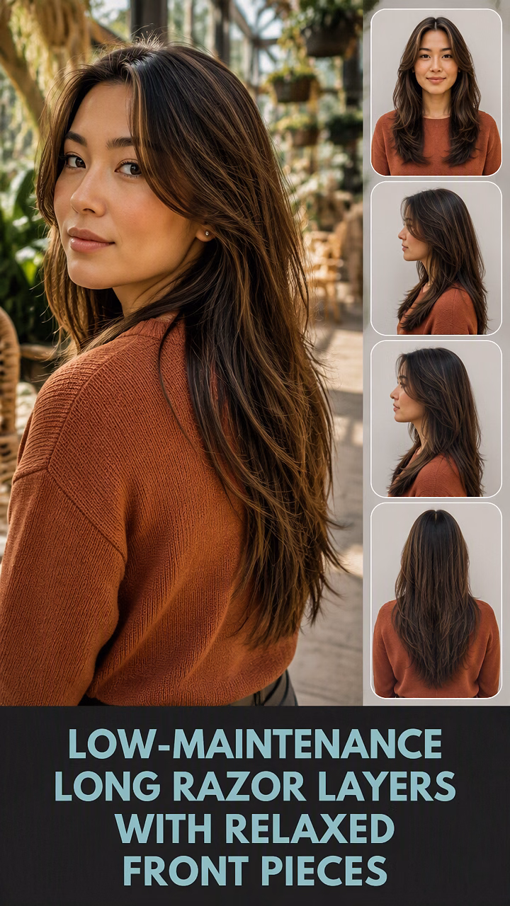 Low-Maintenance Long Razor Layers With Relaxed Front Pieces