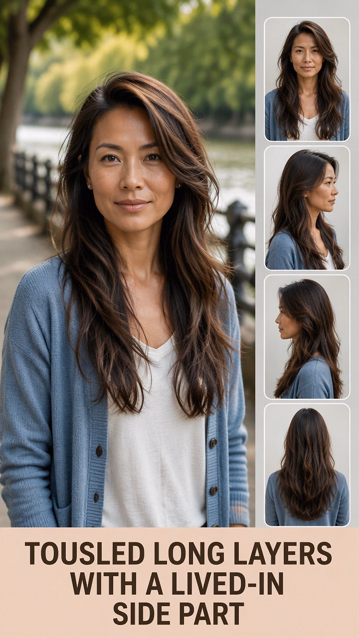 Tousled Long Layers With A Lived-In Side Part