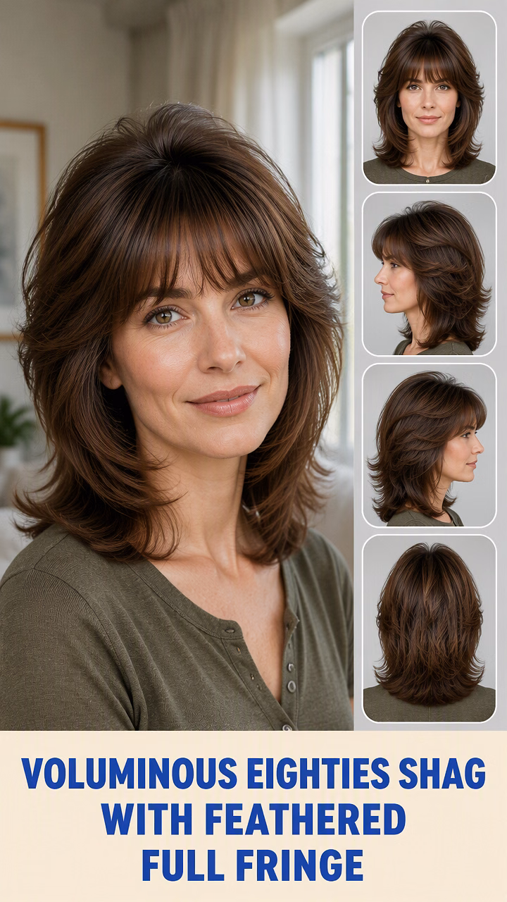 Voluminous Eighties Shag With Feathered Full Fringe