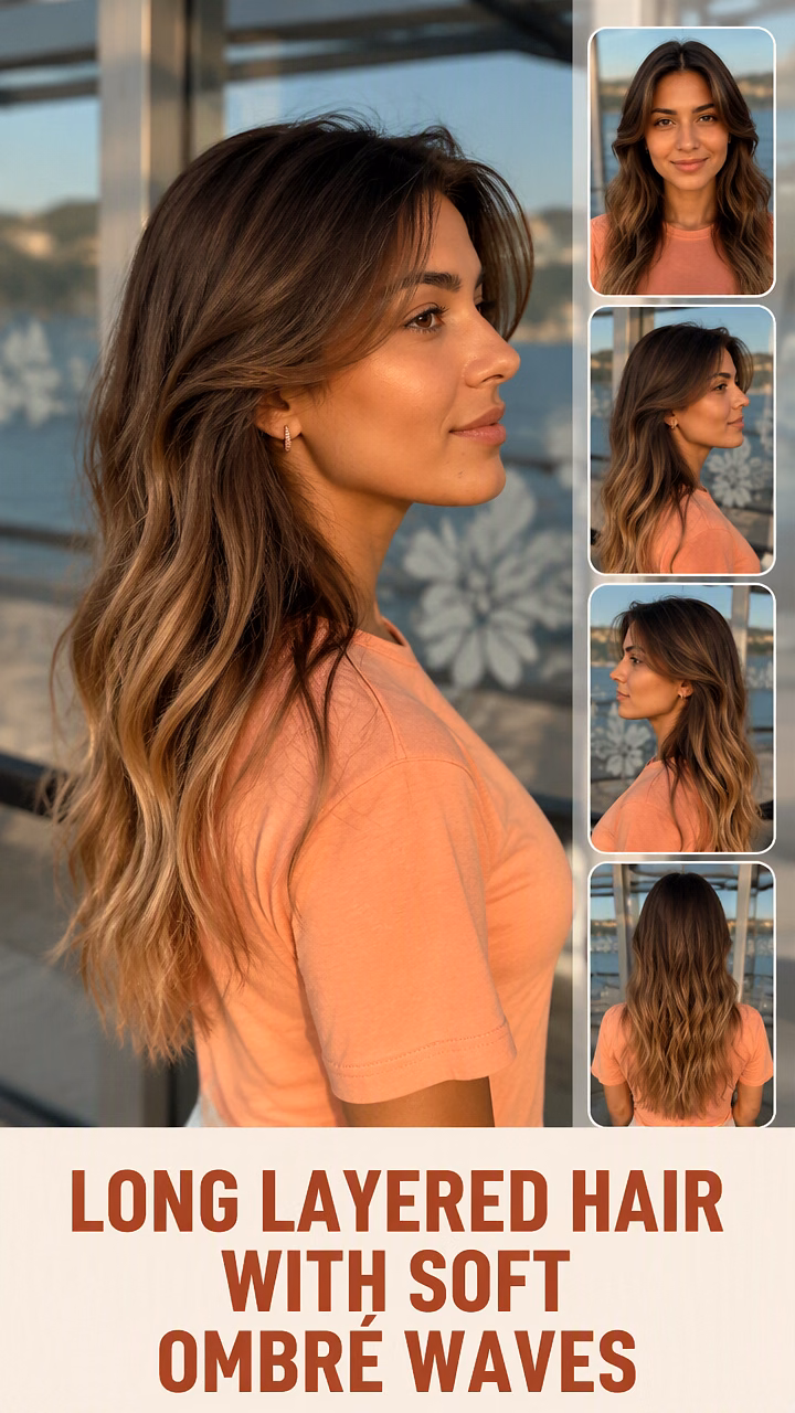 Long Layered Hair With Soft Ombré Waves