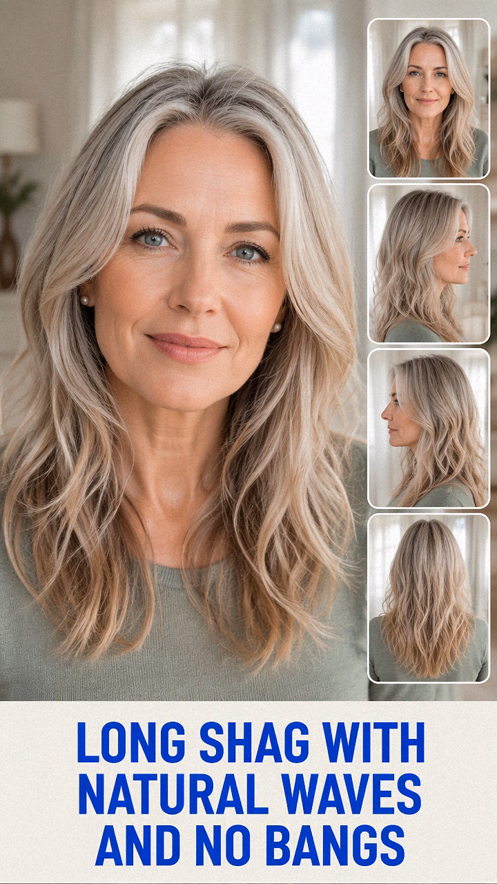 Long Shag With Natural Waves And No Bangs