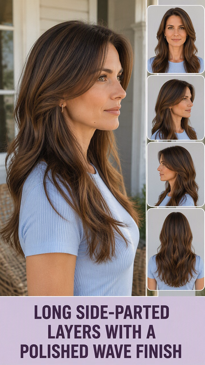 Long Side-Parted Layers With A Polished Wave Finish