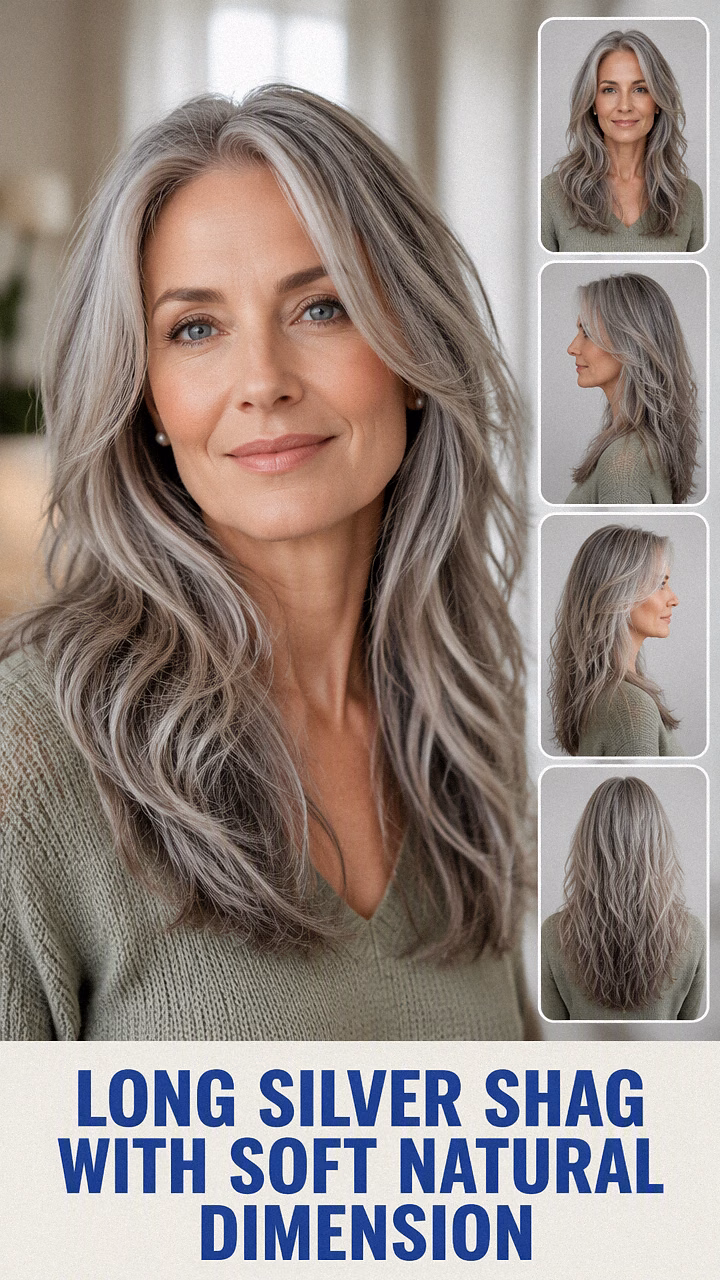 Long Silver Shag With Soft Natural Dimension