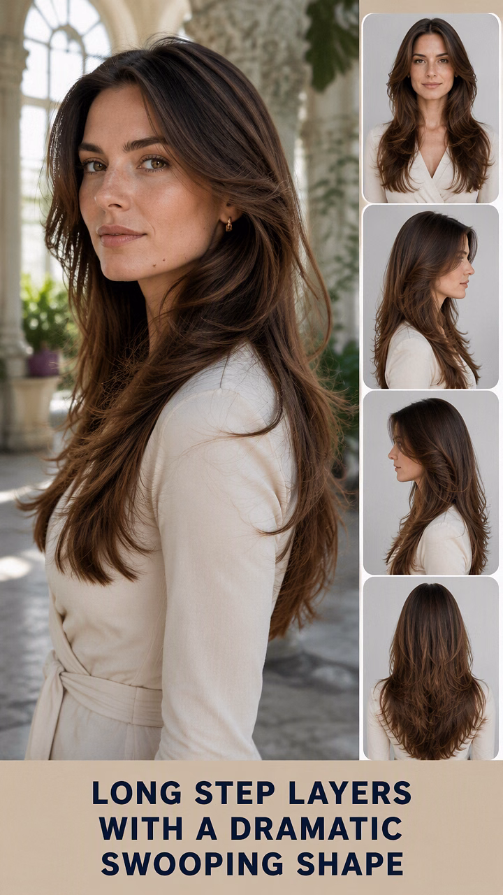 Long Step Layers With A Dramatic Swooping Shape