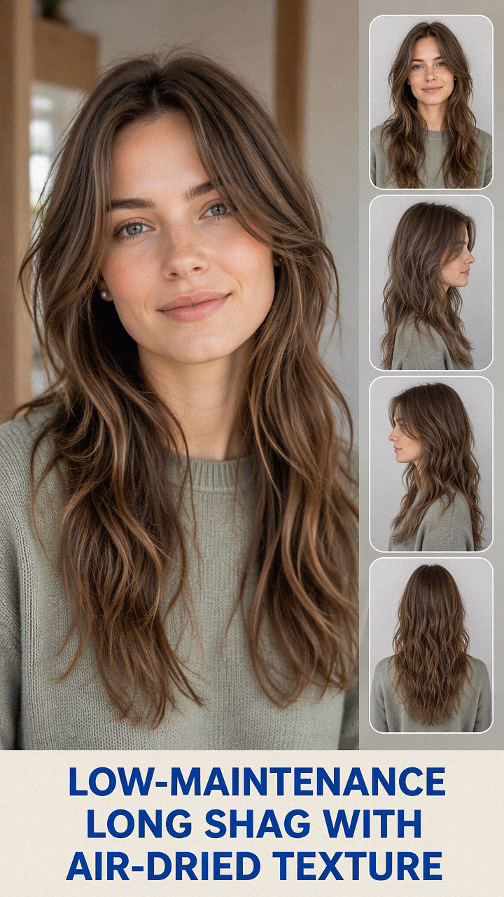 Low-Maintenance Long Shag With Air-Dried Texture