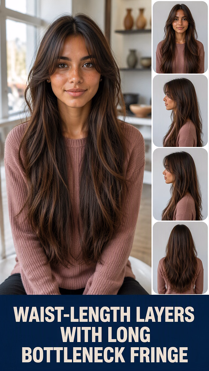 Waist-Length Layers With Long Bottleneck Fringe