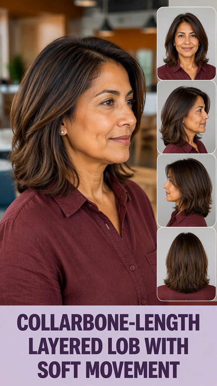 Collarbone-Length Layered Lob With Soft Movement