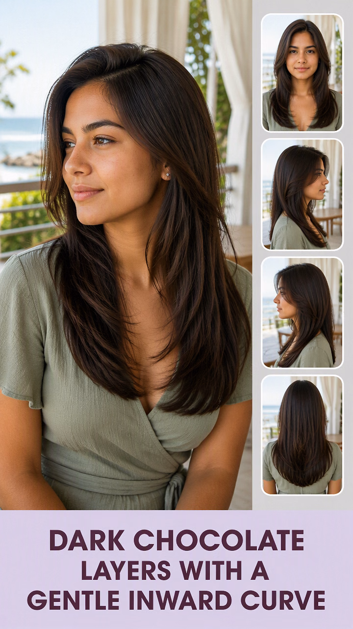 Dark Chocolate Layers With A Gentle Inward Curve