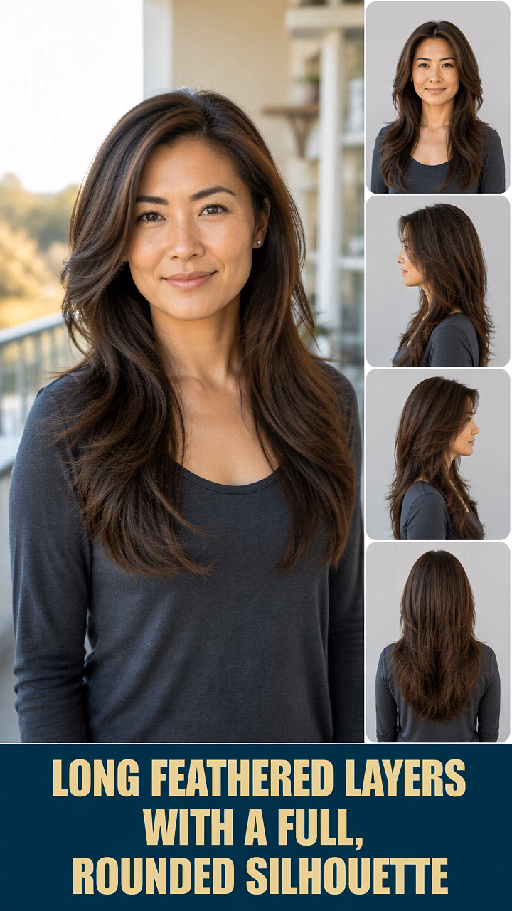Long Feathered Layers With A Full, Rounded Silhouette