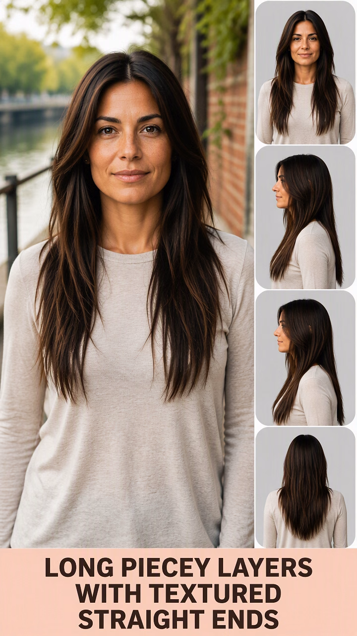 Long Piecey Layers With Textured Straight Ends