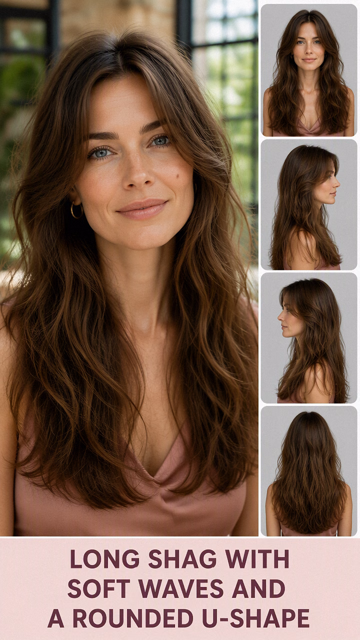 Long Shag With Soft Waves And A Rounded U-Shape