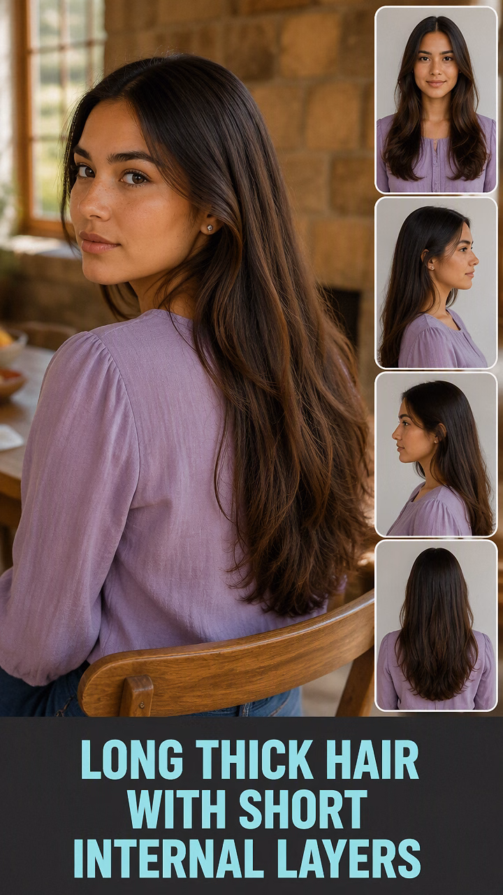 Long Thick Hair With Short Internal Layers