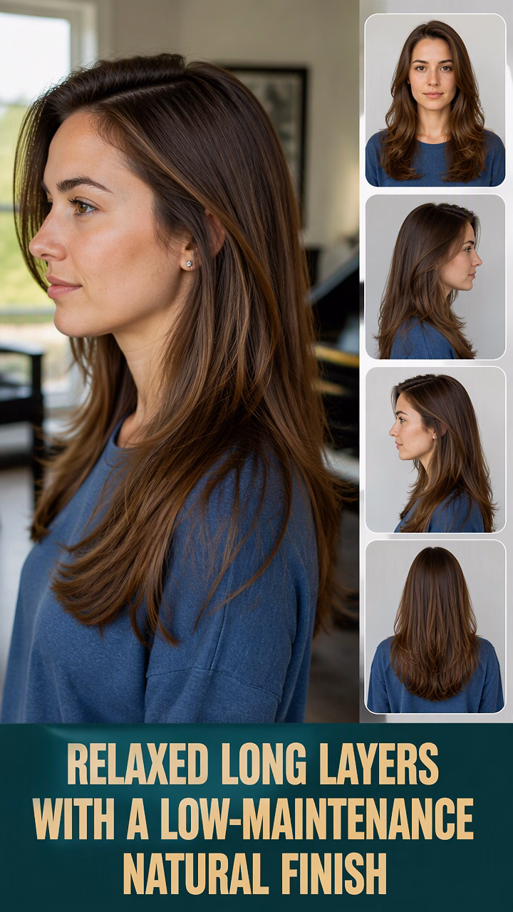Relaxed Long Layers With A Low-Maintenance Natural Finish