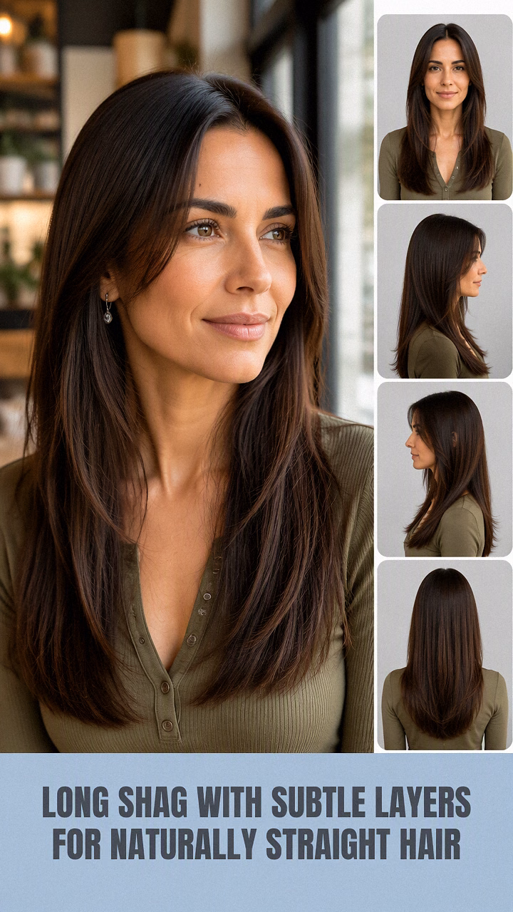 Long Shag With Subtle Layers For Naturally Straight Hair
