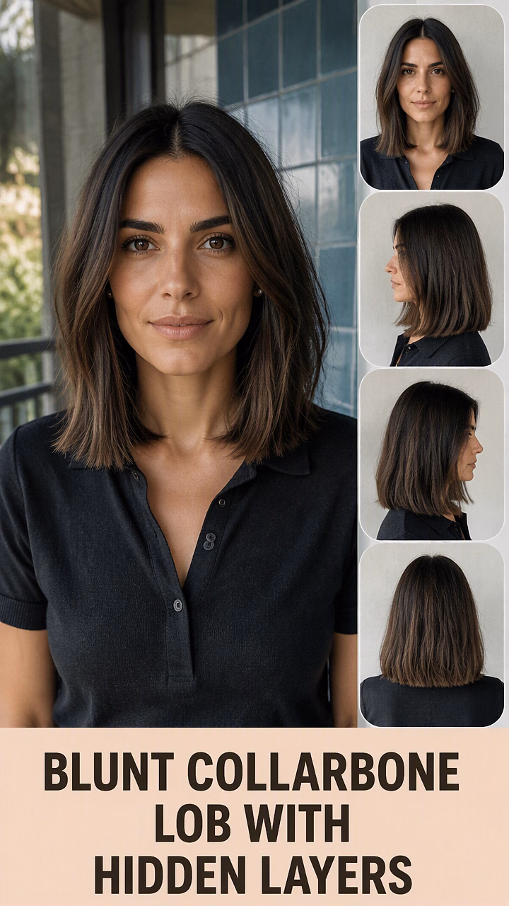 Blunt Collarbone Lob With Hidden Layers