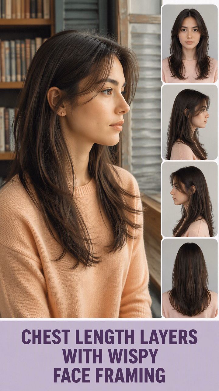 Chest Length Layers With Wispy Face Framing