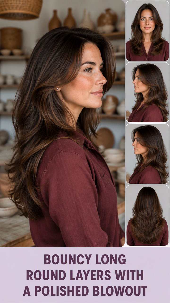 Bouncy Long Round Layers With A Polished Blowout