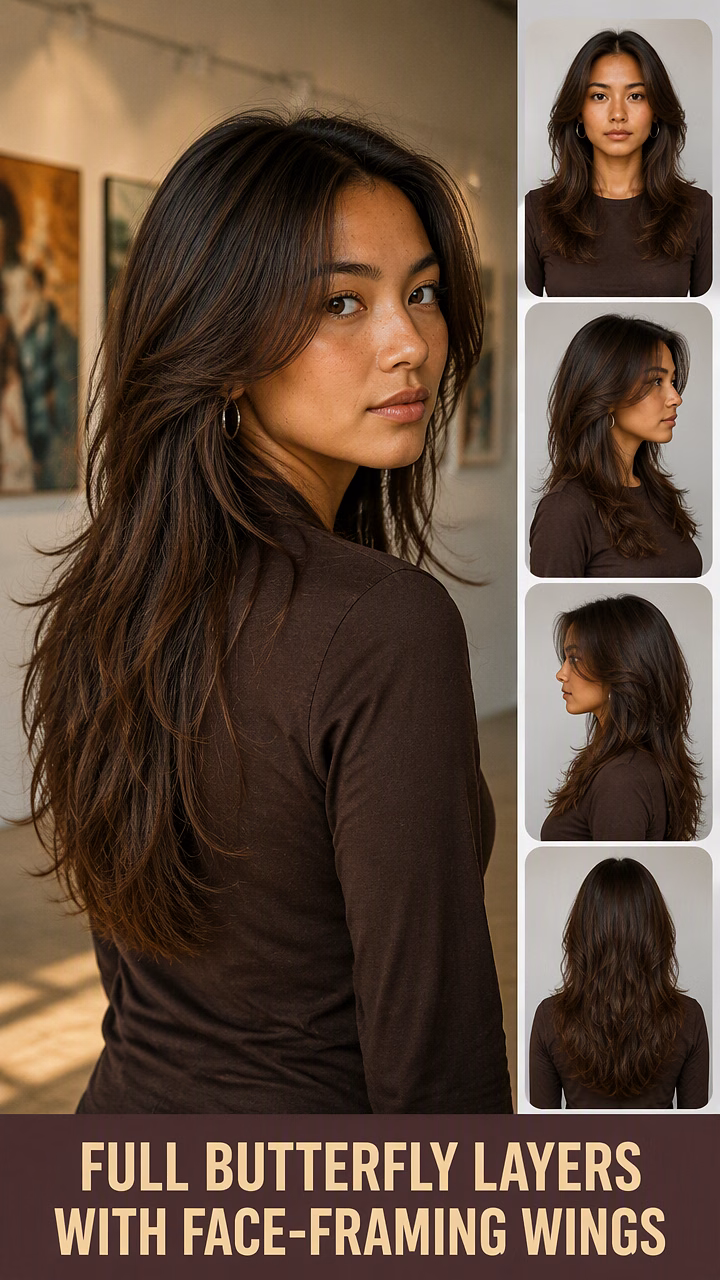 Full Butterfly Layers With Face-Framing Wings