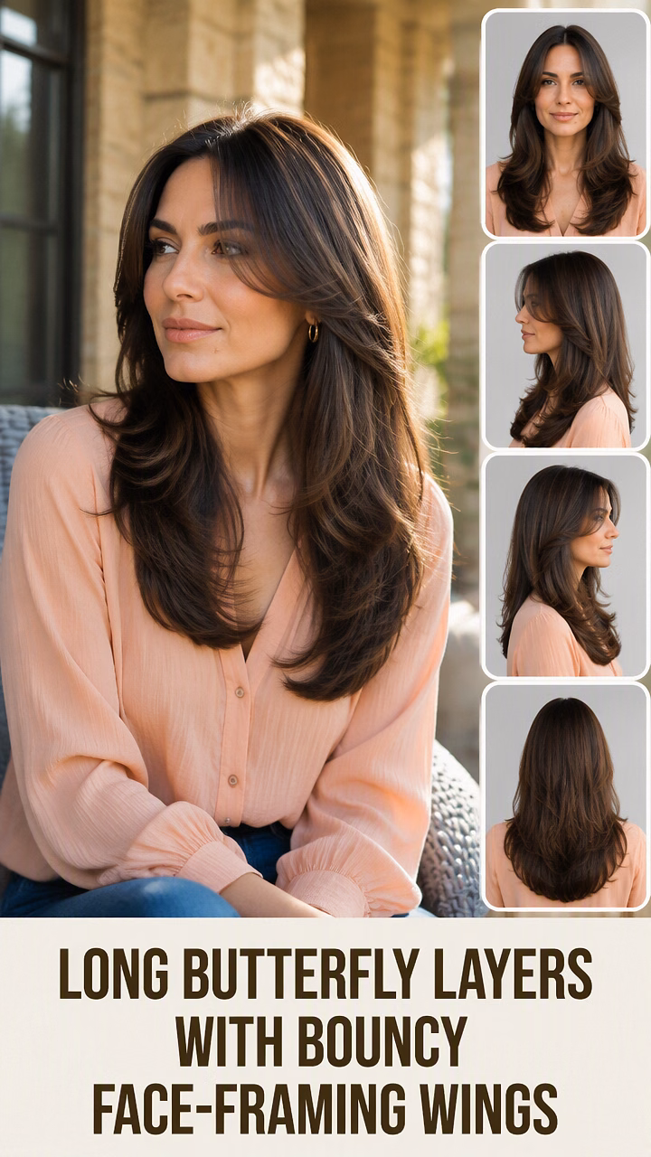 Long Butterfly Layers With Bouncy Face-Framing Wings