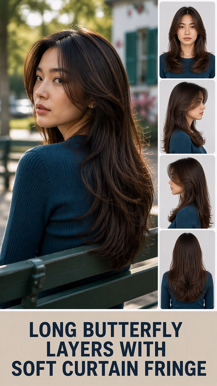 Long Butterfly Layers With Soft Curtain Fringe