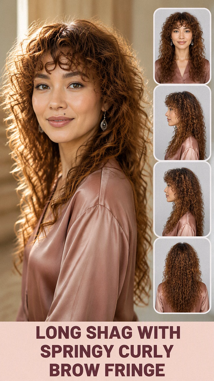 Long Shag With Springy Curly Brow Fringe