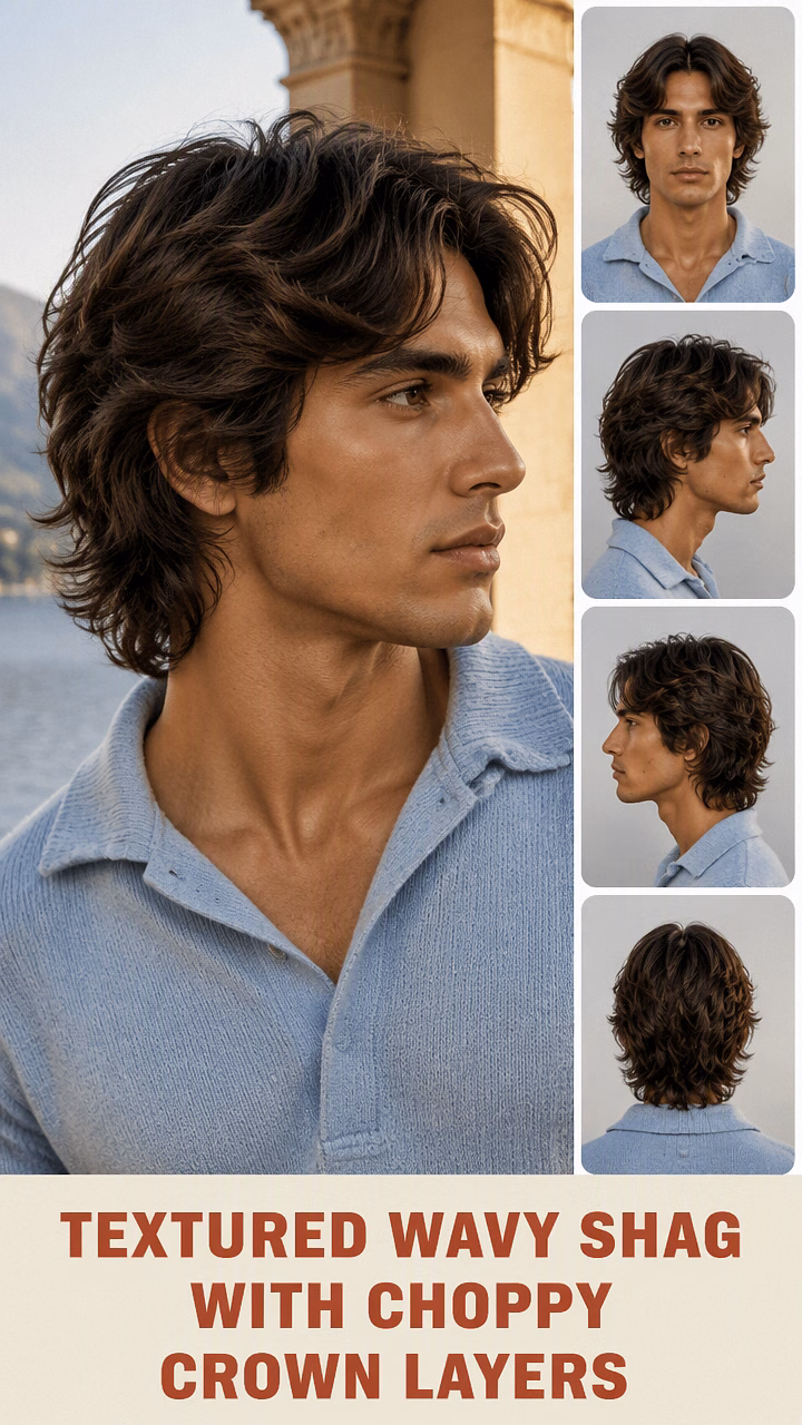 Textured Wavy Shag With Choppy Crown Layers