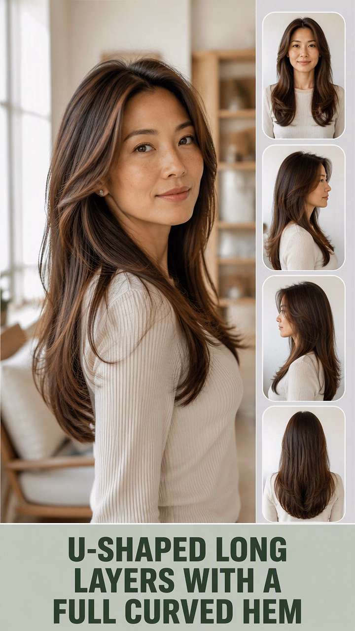 U-Shaped Long Layers With A Full Curved Hem