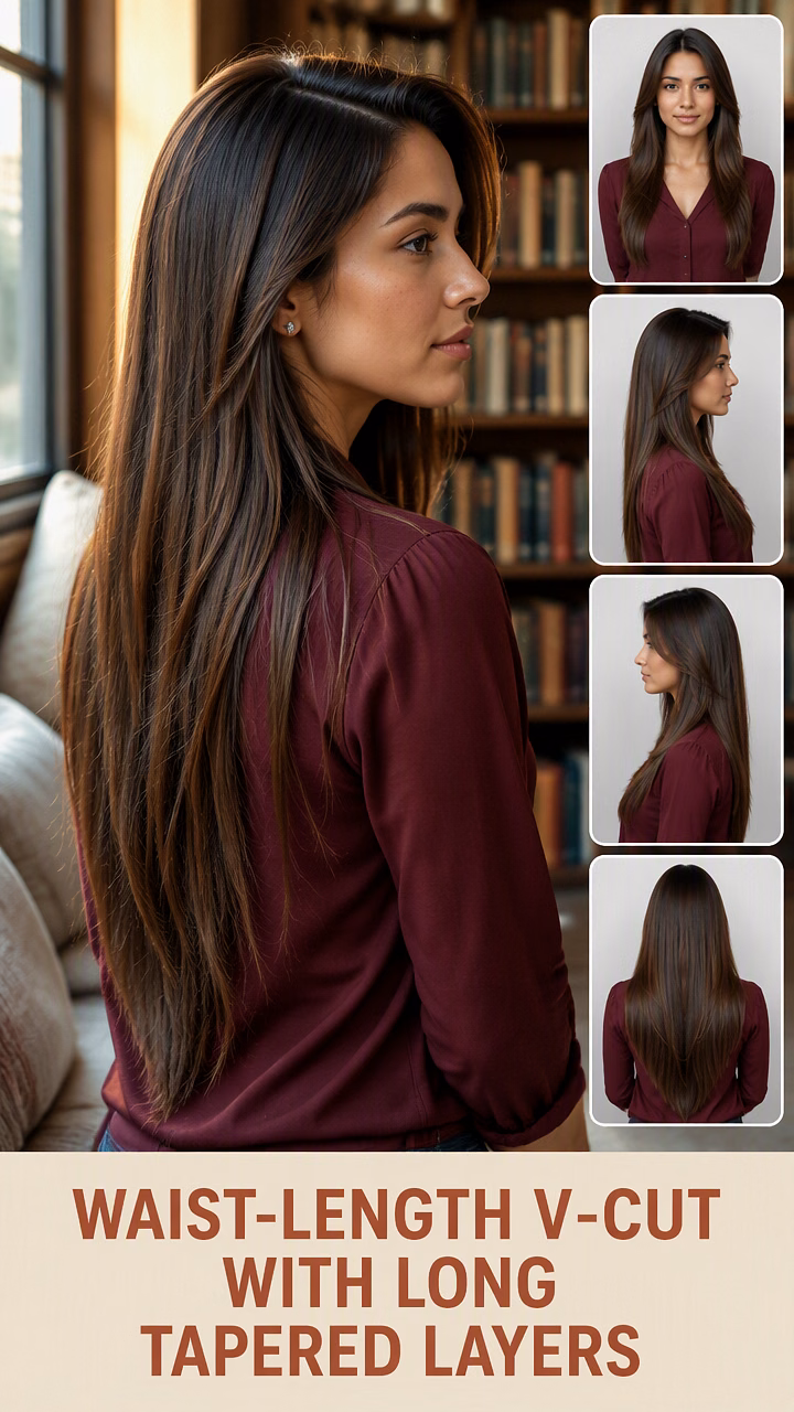 Waist-Length V-Cut With Long Tapered Layers
